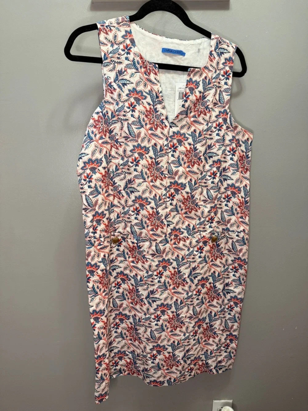 NWT J.McLaughlin Rue Linen Floral Shift Dress Medium - Picture 2 of 6